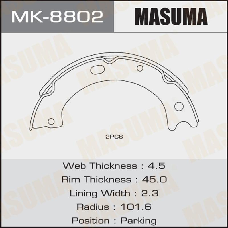 Колодки барабанні MASUMA MK8802