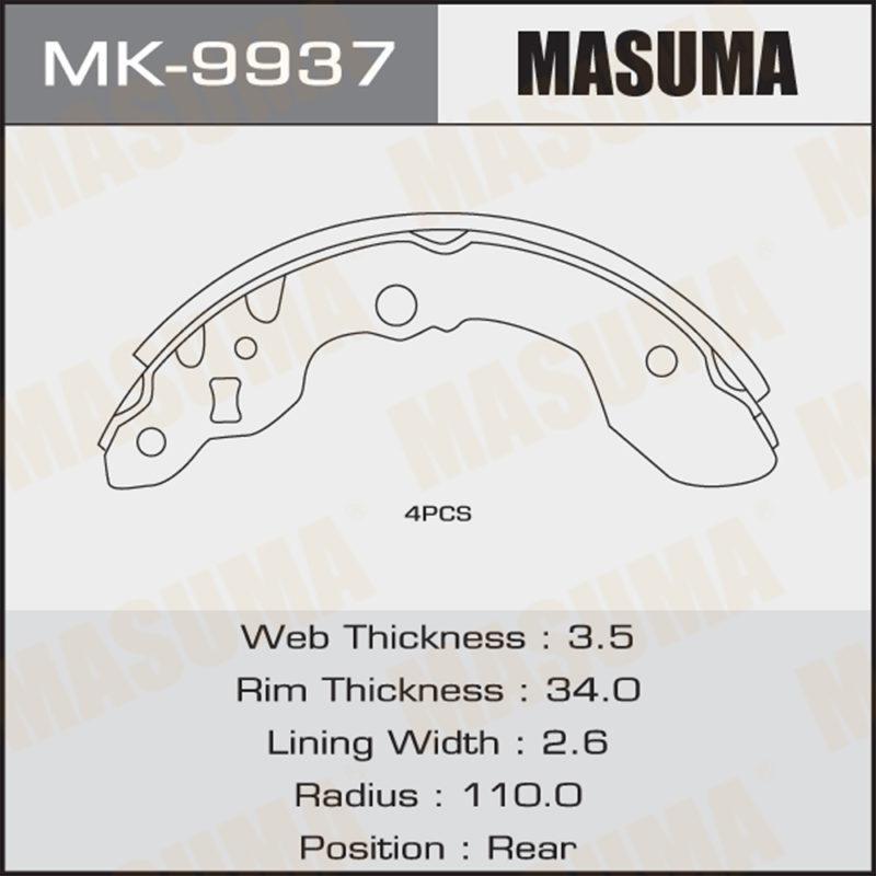 Колодки барабанні MASUMA MK9937