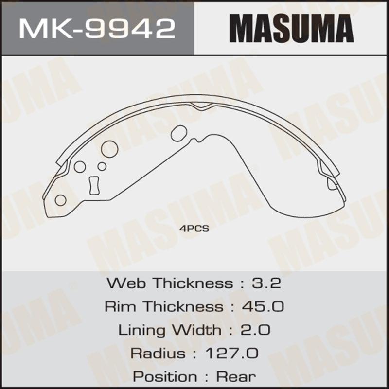 Колодки барабанні MASUMA MK9942
