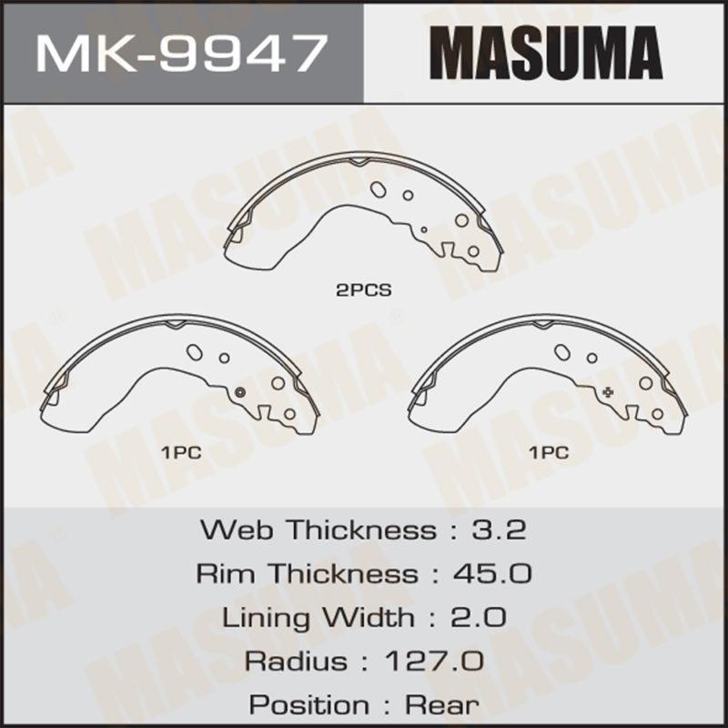 Колодки барабанні MASUMA MK9947
