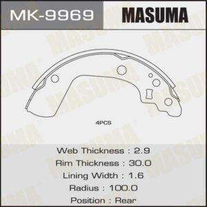 Колодки  барабанные MASUMA MK9969