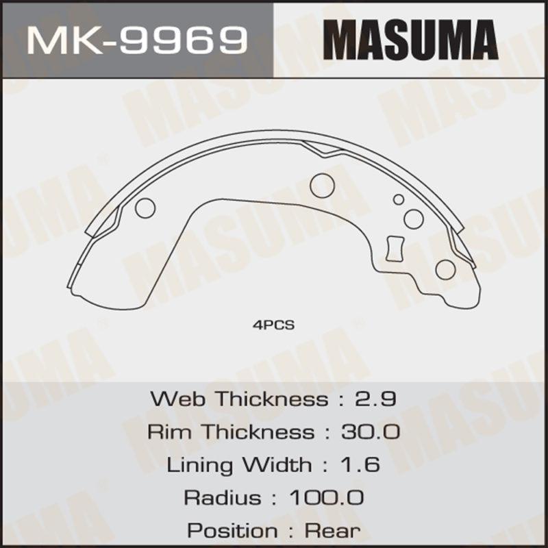 Колодки барабанні MASUMA MK9969