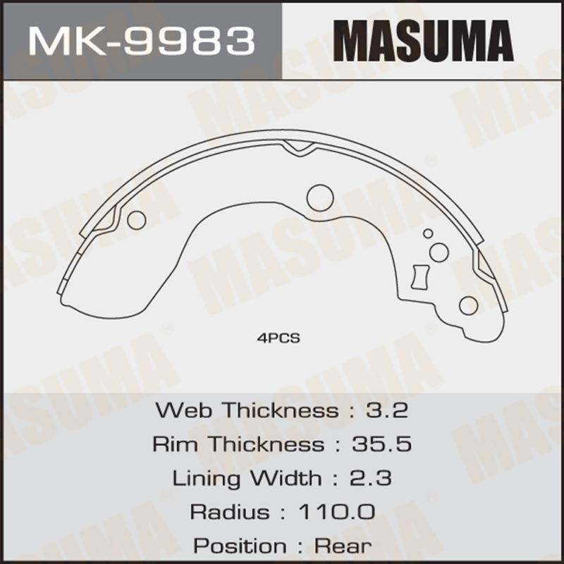 Колодки барабанні MASUMA MK9983
