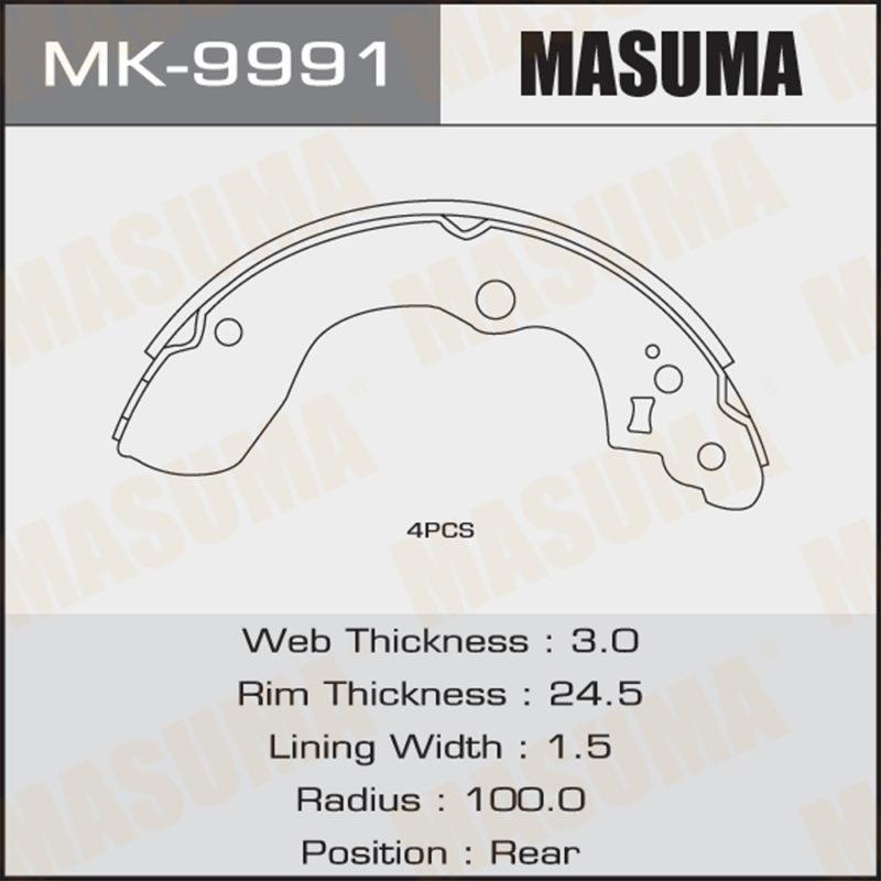 Колодки барабанні MASUMA MK9991