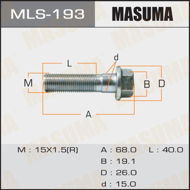 Болт амортизатора MASUMA MLS193