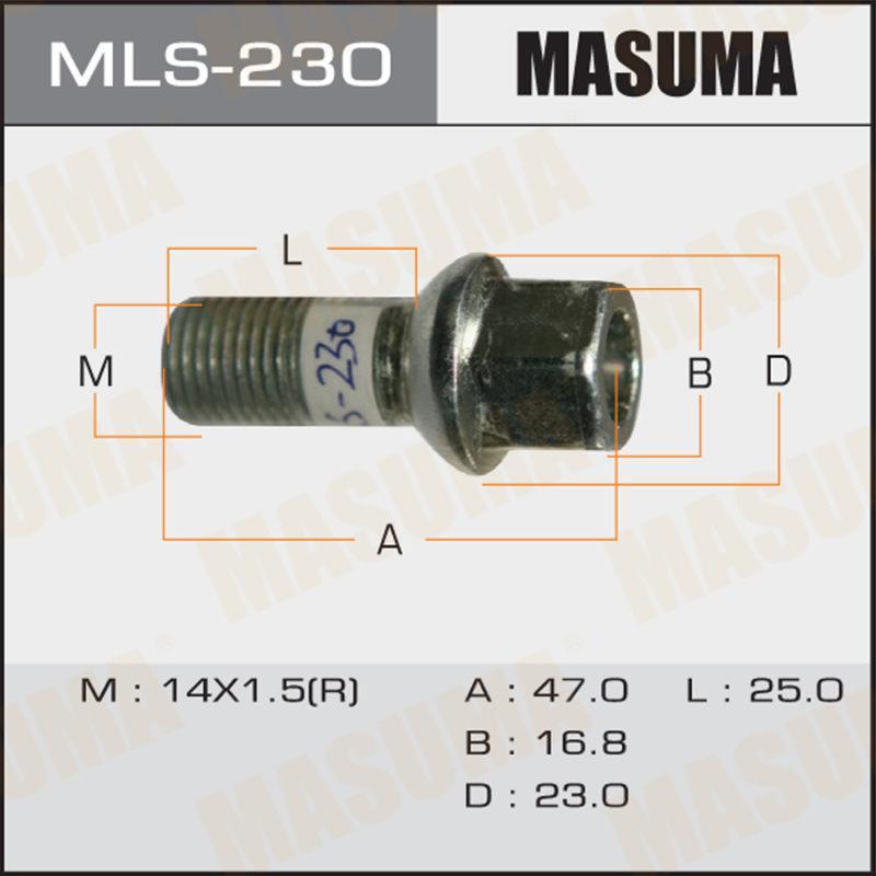 Болт колесный MASUMA MLS230
