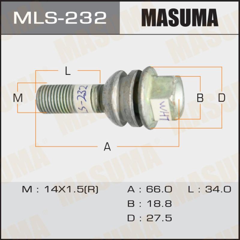 Болт колесный MASUMA MLS232