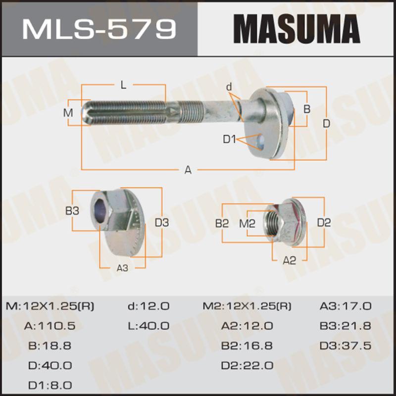 Болт эксцентрик  MASUMA MLS579