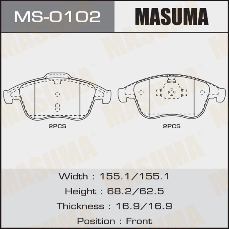 Колодки дискові MASUMA MS0102