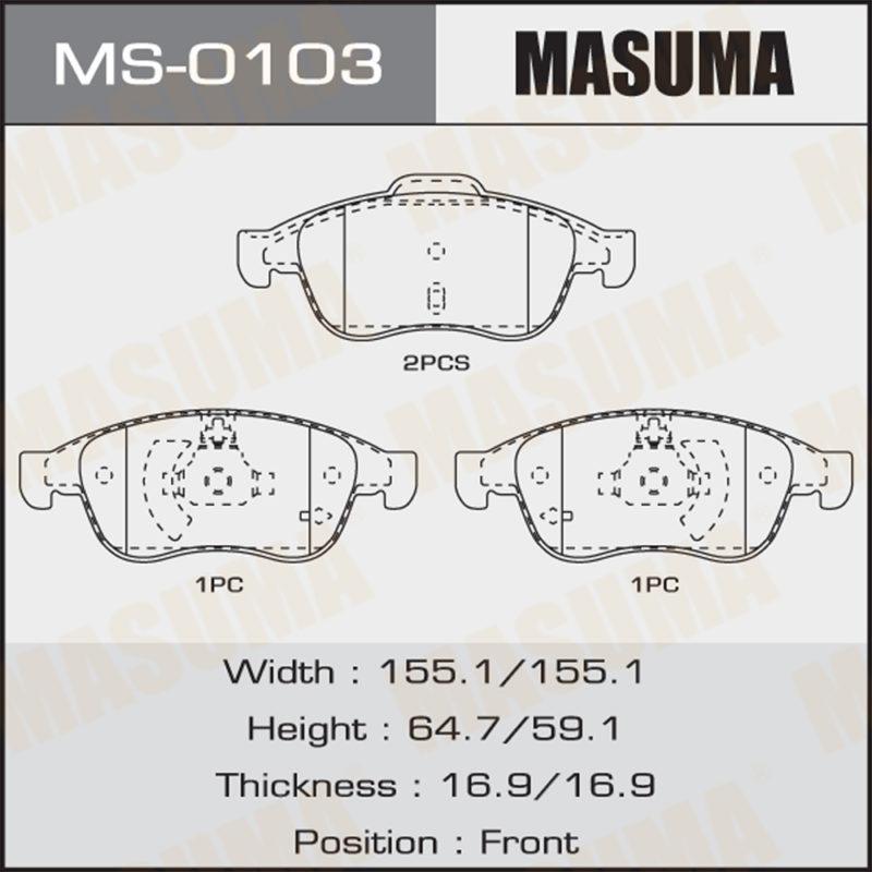 Колодки дисковые MASUMA MS0103
