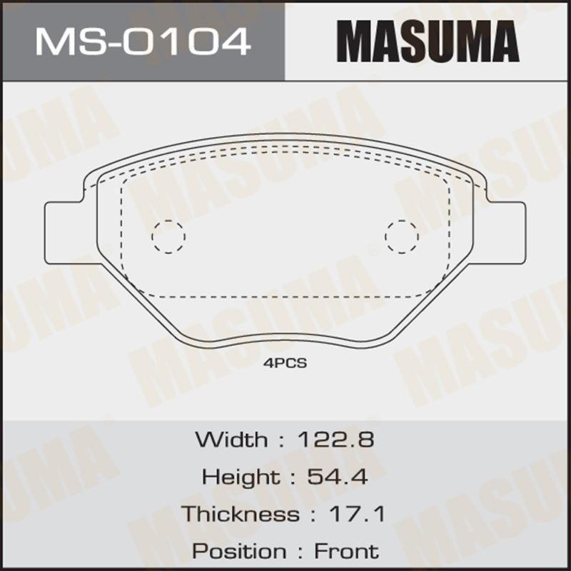 Колодки дисковые MASUMA MS0104
