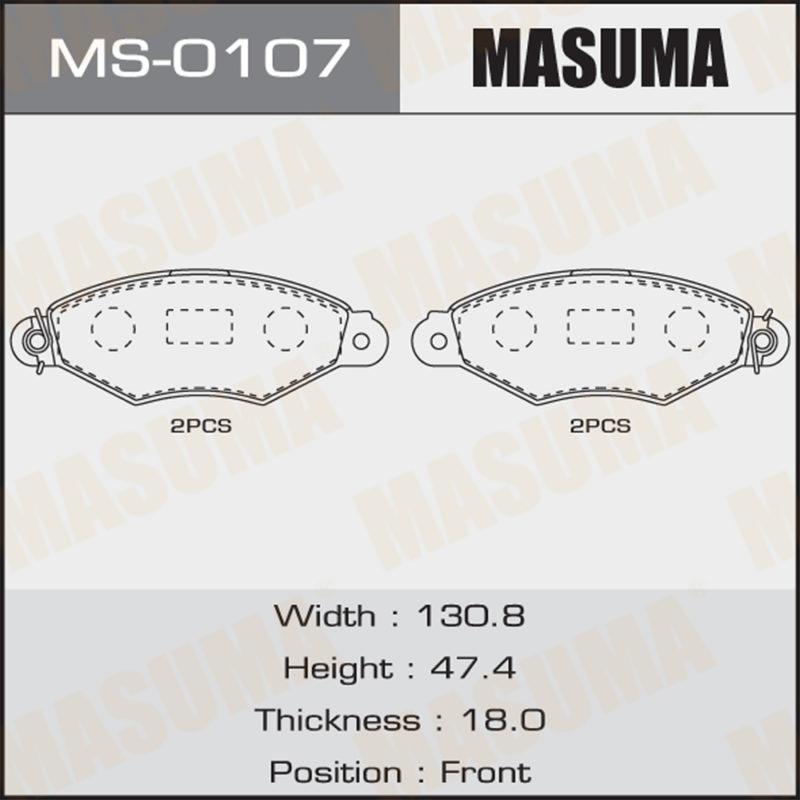 Колодки дисковые MASUMA MS0107