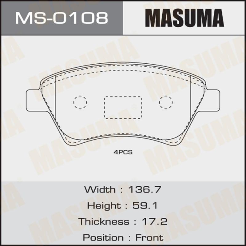 Колодки дисковые MASUMA MS0108