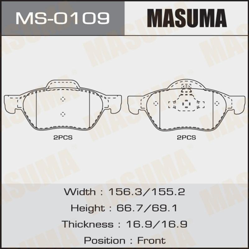 Колодки дискові MASUMA MS0109