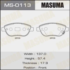 Колодки дискові MASUMA MS0113