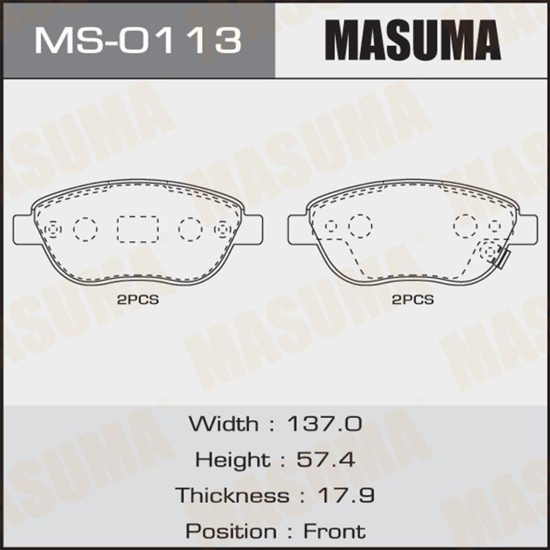 Колодки дисковые MASUMA MS0113