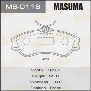 Колодки дискові MASUMA MS0118