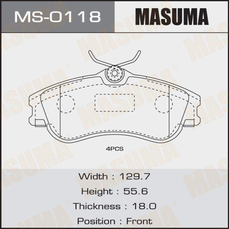 Колодки дисковые MASUMA MS0118
