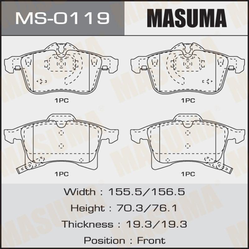 Колодки дискові MASUMA MS0119