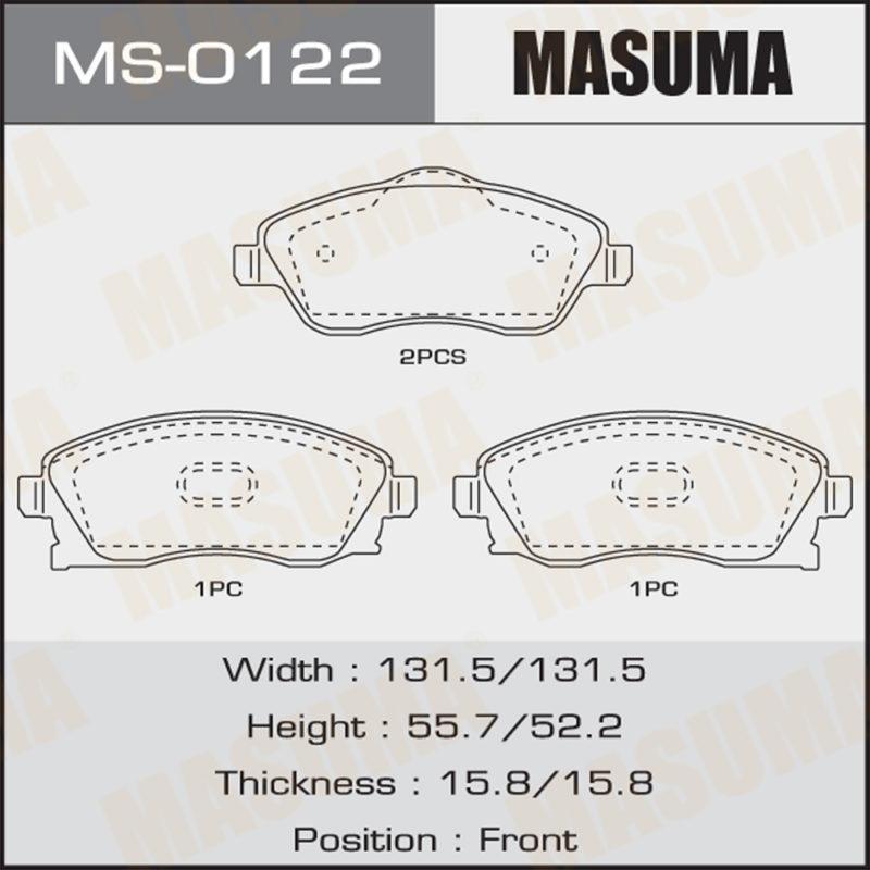 Колодки дискові MASUMA MS0122