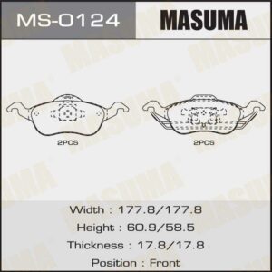 Колодки дискові MASUMA MS0124