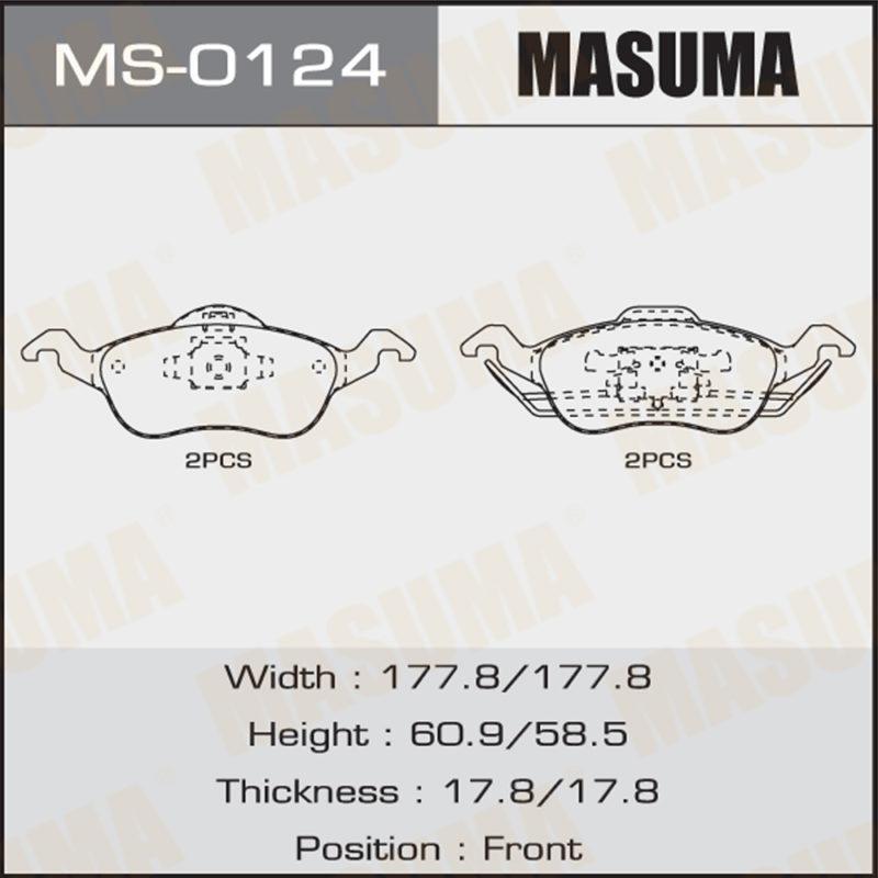 Колодки дискові MASUMA MS0124