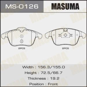 Колодки дискові MASUMA MS0126
