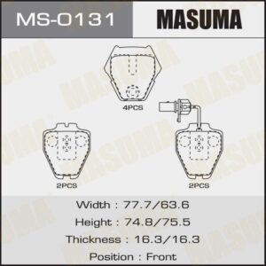 Колодки дискові MASUMA MS0131