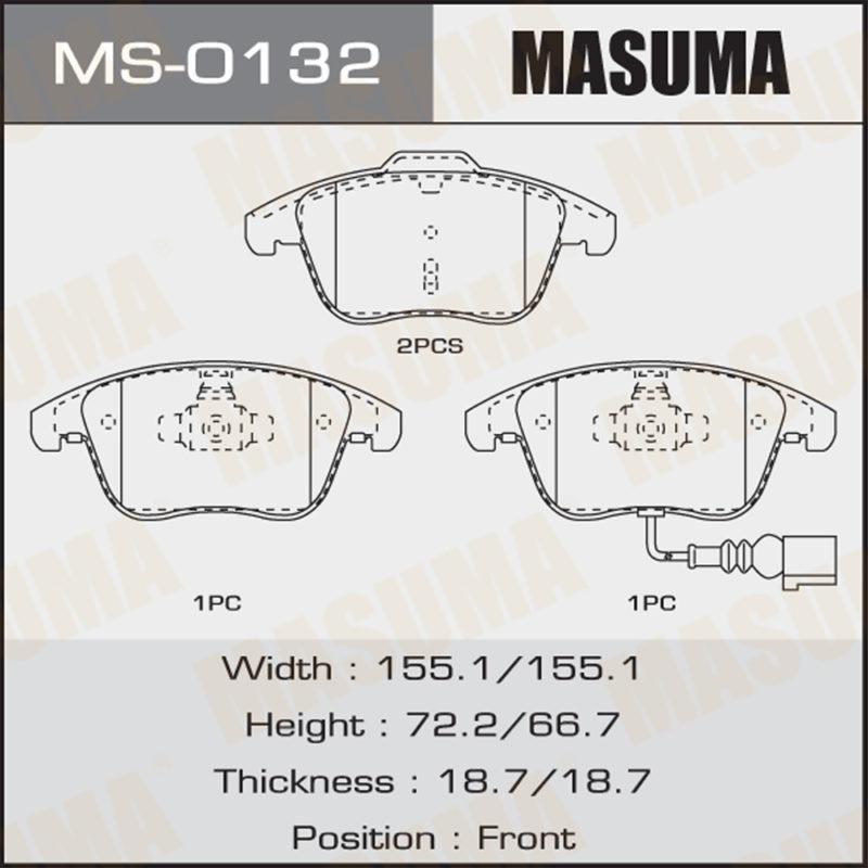 Колодки дискові MASUMA MS0132