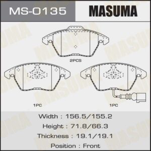 Колодки дискові MASUMA MS0135