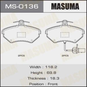 Колодки дискові MASUMA MS0136