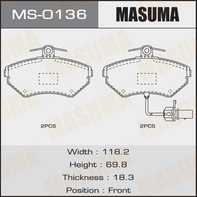 Колодки дисковые MASUMA MS0136