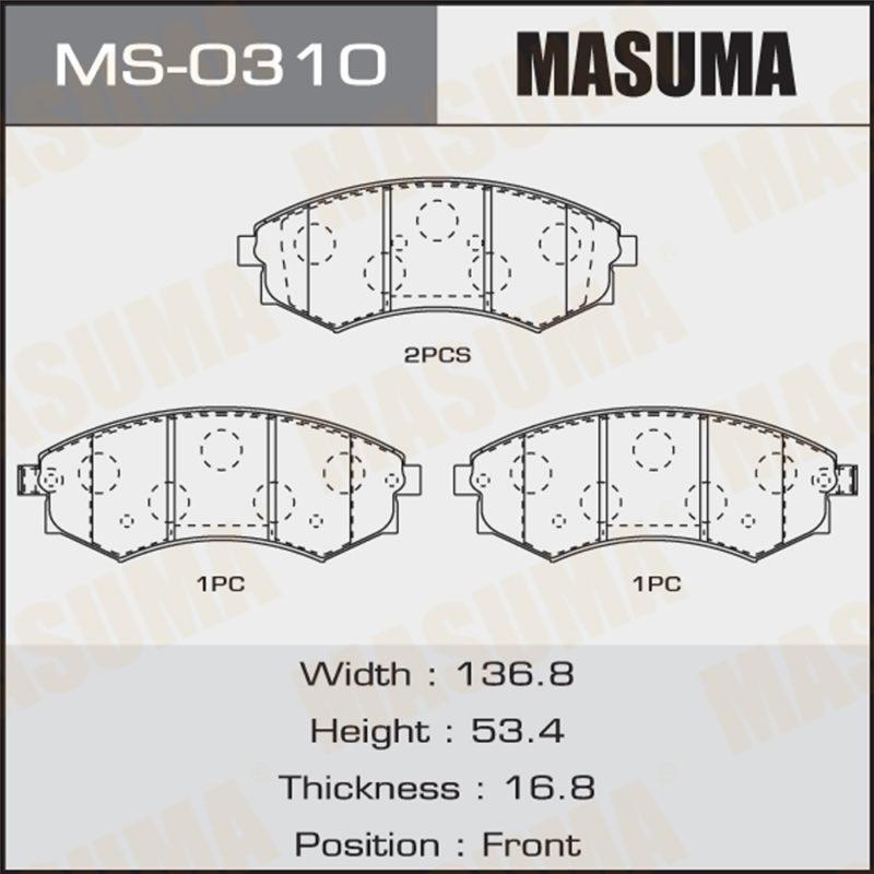 Колодки дискові MASUMA MS0310