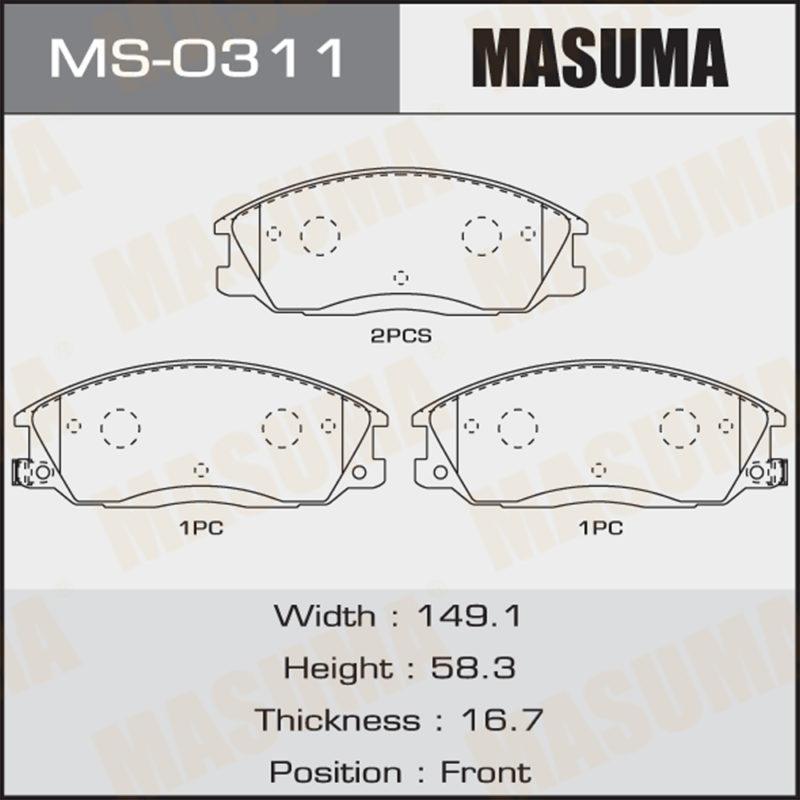 Колодки дискові MASUMA MS0311