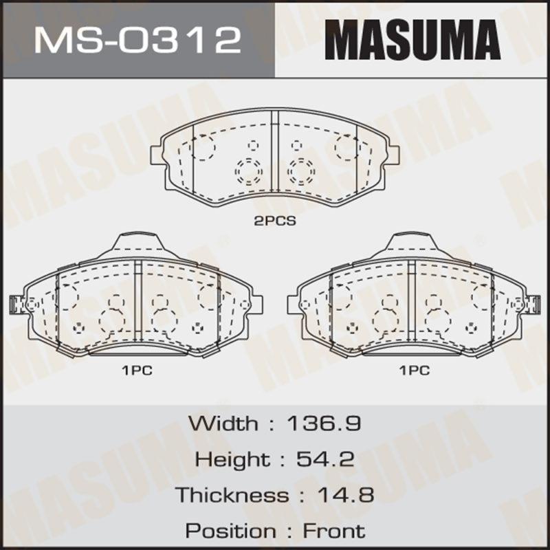 Колодки дисковые MASUMA MS0312
