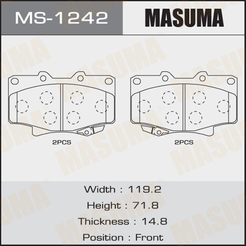 Колодки дискові MASUMA MS1242