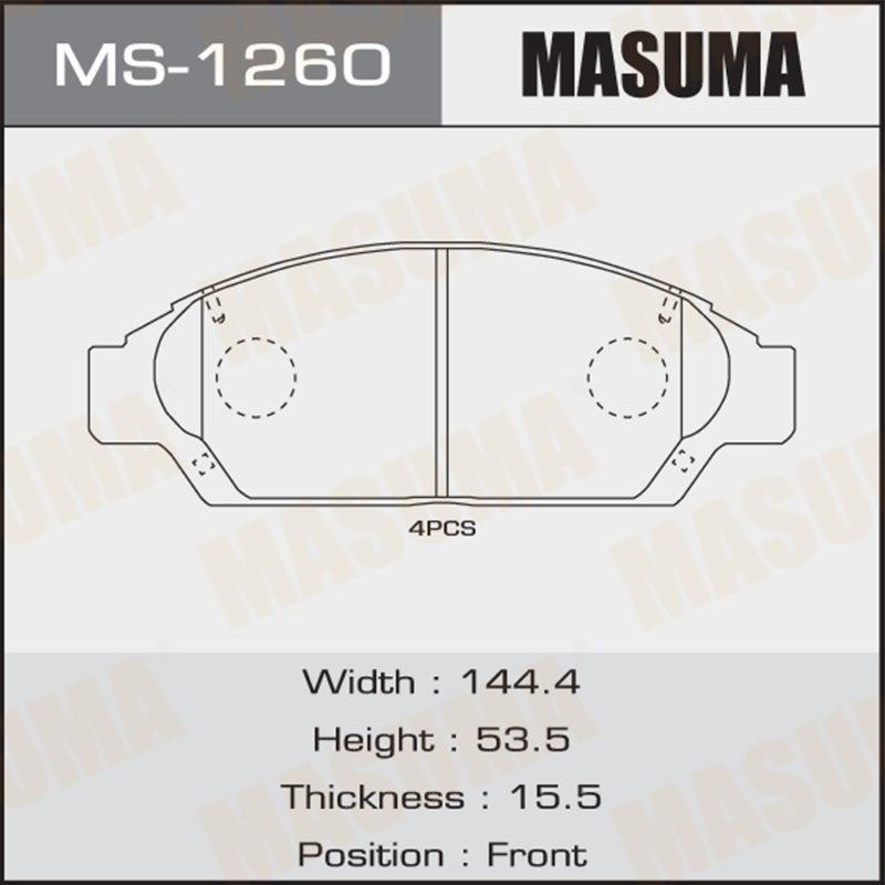 Колодки дискові MASUMA MS1260