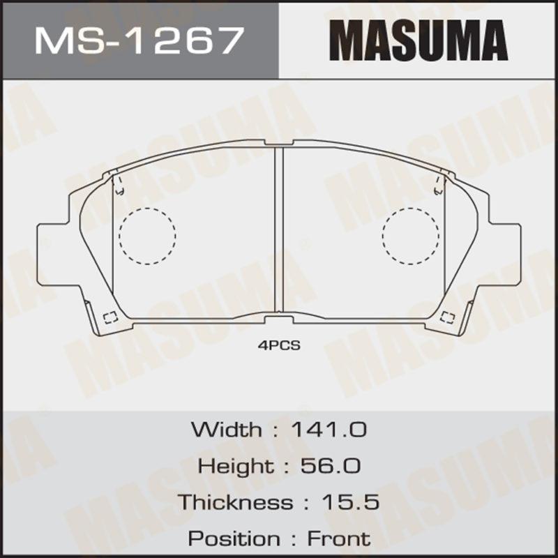 Колодки дискові MASUMA MS1267