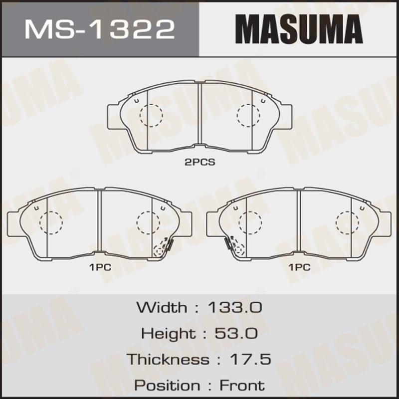 Колодки дискові MASUMA MS1322