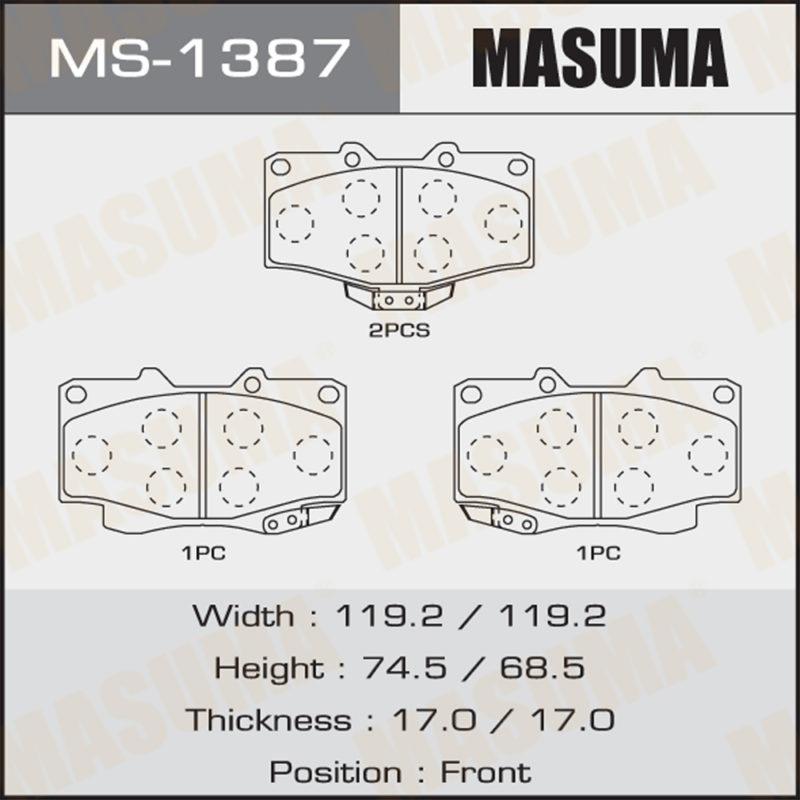 Колодки дискові MASUMA MS1387