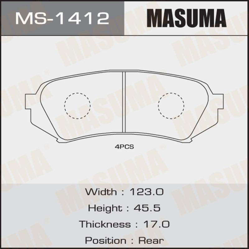 Колодки дискові MASUMA MS1412