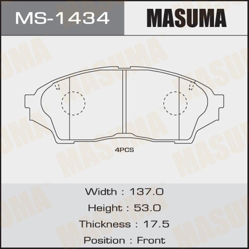 Колодки дисковые MASUMA MS1434