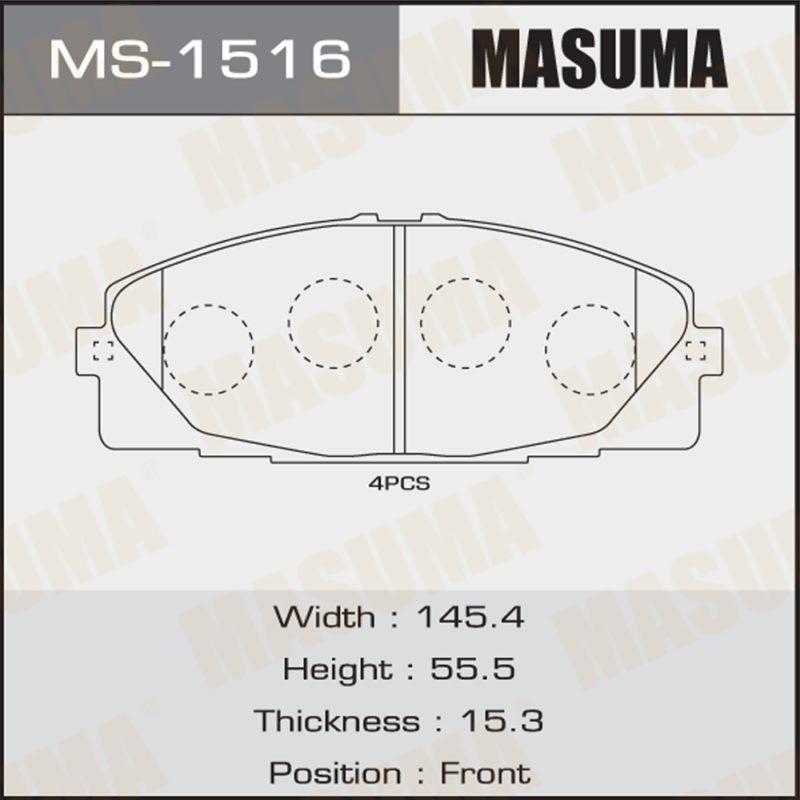 Колодки дискові MASUMA MS1516