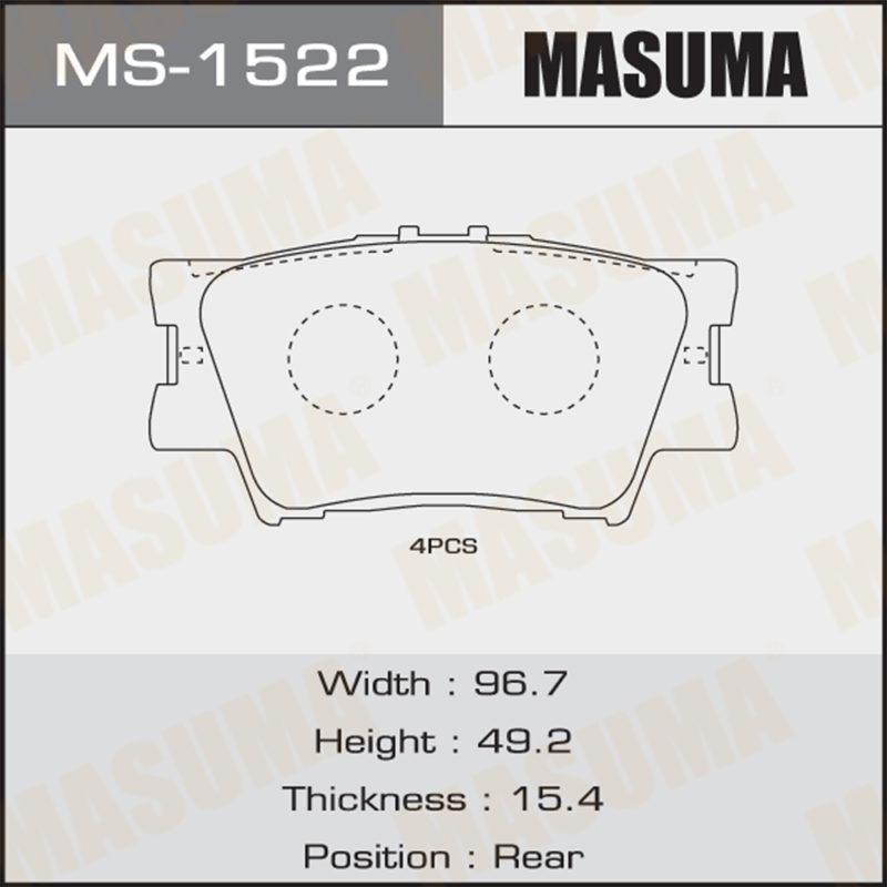 Колодки дискові MASUMA MS1522