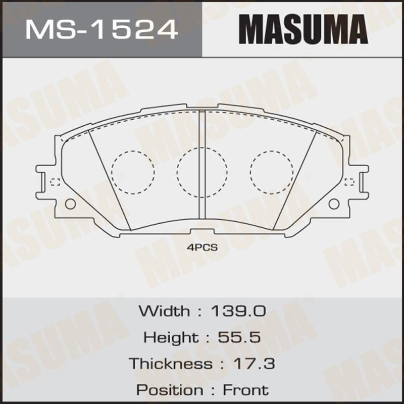 Колодки дискові MASUMA MS1524