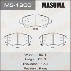 Колодки дискові MASUMA MS1900