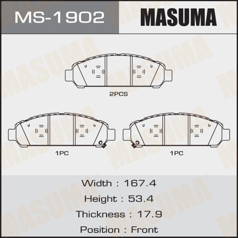 Колодки дискові MASUMA MS1902