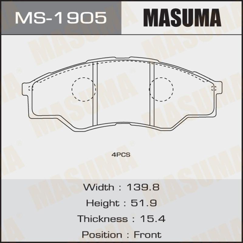 Колодки дисковые MASUMA MS1905
