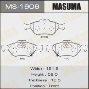 Колодки дискові MASUMA MS1906