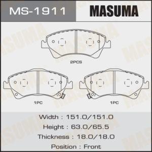Колодки дискові MASUMA MS1911